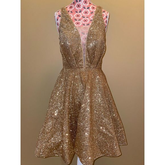 Blush Prom Dresses & Skirts - Gold Blush Prom Size 2 Cocktail dress